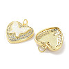 Brass Micro Pave Clear Cubic Zirconia Pendants KK-L213-018G-03-2