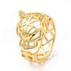 Brass Cubic Zirconia Cuff Ring KK-H433-03G-1