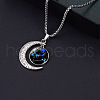 Alloy & Glass Luminous Moon Constellation Pendant Necklaces WG12A0F-02-1