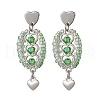 304 Stainless Steel Faceted Bicone Glass Beads Dangle Stud Earrings EJEW-WZ00437-01-2