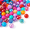 82Pcs 32 Style Opaque & Transparent Acrylic Beads MACR-TA0001-24-3