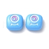 Spray Painted Alloy Enamel Beads PALLOY-M215-15J-1