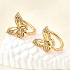 Brass Micro Pave Clear Cubic Zirconia Cuff Earrings EJEW-F370-23G-1