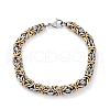 201 Stainless Steel Byzantine Chain Bracelets BJEW-B078-174GP-2