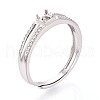 Rhodium Plated 925 Sterling Silver Micro Pave Cubic Zirconia Solitaire Ring Settings STER-T008-15P-1