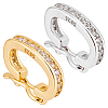   2Pcs 2 Colors 925 Sterling Silver Twister Clasps STER-PH0001-82-7