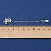 Brass Pave Clear Cubic Zirconia European Safety Chains with Charms KK-L236-15A-S-3
