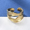 Ion Plating(IP) 304 Stainless Steel Cuff Ring RJEW-N038-112LG-1