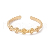 Ion Plating(IP) 304 Stainless Steel Flat Round Open Cuff Ring for Women RJEW-H107-08G-1