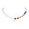 Brass Lucky & Chakra Stone Beaded Necklaces NJEW-JN05174-2