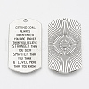 Tibetan Style Alloy Quote Pendants TIBE-Q085-02AS-LF-2