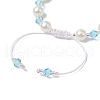 2Pcs 2 Colors ABS Plastic Imitation Pearl Round Beads Bracelets for Women BJEW-JB11632-5