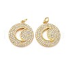 Brass Micro Pave Clear Cubic Zirconia Pendants ZIRC-L100-107G-2