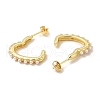 Rack Plating Brass Heart Stud Earrings with Plastic Imitation Pearl Beaded for Women EJEW-G342-17G-2