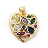 Rack Plating Brass Micro Pave Colorful Cubic Zirconia Pendants X-ZIRC-F129-40G-1