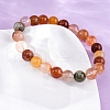 Natural Red Quartz Round Beaded Stretch Bracelets for Men Women BJEW-G743-01D-3