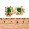 Rack Plating Square Brass Micro Pave Cubic Zirconia Box Clasps KK-F876-13G-1-3