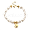 304 Stainless Steel Elephant Charm Bracelets for Women BJEW-C098-13G-4