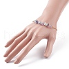 2Pcs 2 Color Natural Fluorite Chip Beaded Link Bracelets Set with 304 Stainless Steel Cable Chains BJEW-JB07914-02-3