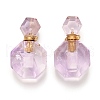 Faceted Natural Amethyst Openable Perfume Bottle Pendants G-I287-06G-C-3