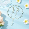 Brass Micro Pave Cubic Zirconia Dangle Stud Earrings & Chain Necklace Sets SJEW-JS01323-1