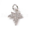 Brass Micro Pave Clear Cubic Zirconia Maple Leaf Charms ZIRC-F132-44P-1
