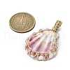 Dyed Natural Scallop Shell Big Pendants PALLOY-TA00194-2