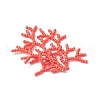 2Pcs 2 Colors Handmade Glass Seed Beaded Coral Pendants PALLOY-MZ00765-5