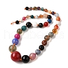 Natural Mixed Stone & Glass Round Beads Strands G-C188-01-4