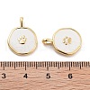 Flat Round with Paw Print Pattern Rack Plating Brass Enamel Pendants X-KK-G512-12G-3