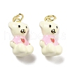 Brass Enamel Pendants KK-U060-29G-1