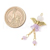 8Pcs 8 Colors Natural Dyed Malaysia Jade & Glass Beaded Angel Pendants PALLOY-JF03986-2