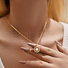 Brass Pave Plastic Pearl Pendant Necklaces for Women FS-WG5BA91-15-1