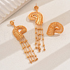Vintage Alloy Hollowed-out Conch Shape Ring & Tassel Earrings Sets for Women CY8500-5