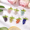7Pcs 7 Colors Grape Cat Eye Pendant Decorations HJEW-JM03023-1