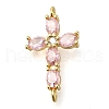Brass Pave Cubic Zirconia Connector Charms KK-M101-03A-G02-1