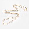 Eco-Friendly Rack Plating Brass Chain Necklaces MAK-G002-06G-B-FF-2