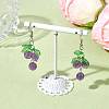 Natural Amethyst Grapes Dangle Earrings EJEW-JE05690-02-2