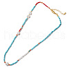 Natural Turquoise & Pearl Beaded Necklaces for Women SC9951-1