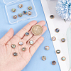 BENECREAT 20Pcs Natural Abalone Shell/Paua Shell Copper Wire Wrapped Flat Round Cabochons FIND-BC0005-40-3