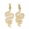 Brass Micro Pave Cubic Zirconia Pendants KK-T070-55G-1