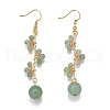3Pair Natural Amethyst & Natural Carnelian &Natural Green Aventurine Round Dangle Earrings EJEW-TA00653-3