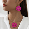 Flower Alloy Enamel Pendant Necklace & Dangle Earring FS-WG56F9D-01-2
