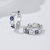 S925 Sterling Silver Heart with Evil Eye Hoop Earrings FZ8040-2-1