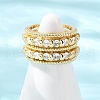Brass Micro Pave Cubic Zirconia Cuff Rings RJEW-Q030-01B-G-5