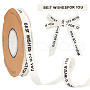 30 Yards Cotton BEST WISHES FOR YOU Word Printed Ribbon OCOR-WH0086-87D-1
