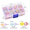 452Pcs 6 Style Transparent Crackle & Frosted Glass Beads CCG-YW0001-07-3