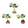 Ladybird Brass Micro Pave Cubic Zirconia Cuff Rings RJEW-A069-03G-2