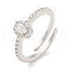 Mother's Day Rings Oval Rack Plating Brass Micro Pave Cubic Zirconia Adjustable Rings for Women RJEW-F162-03P-01-1