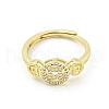 Brass Micro Pave Cubic Zirconia Adjustable Rings for Women RJEW-I103-036G-2